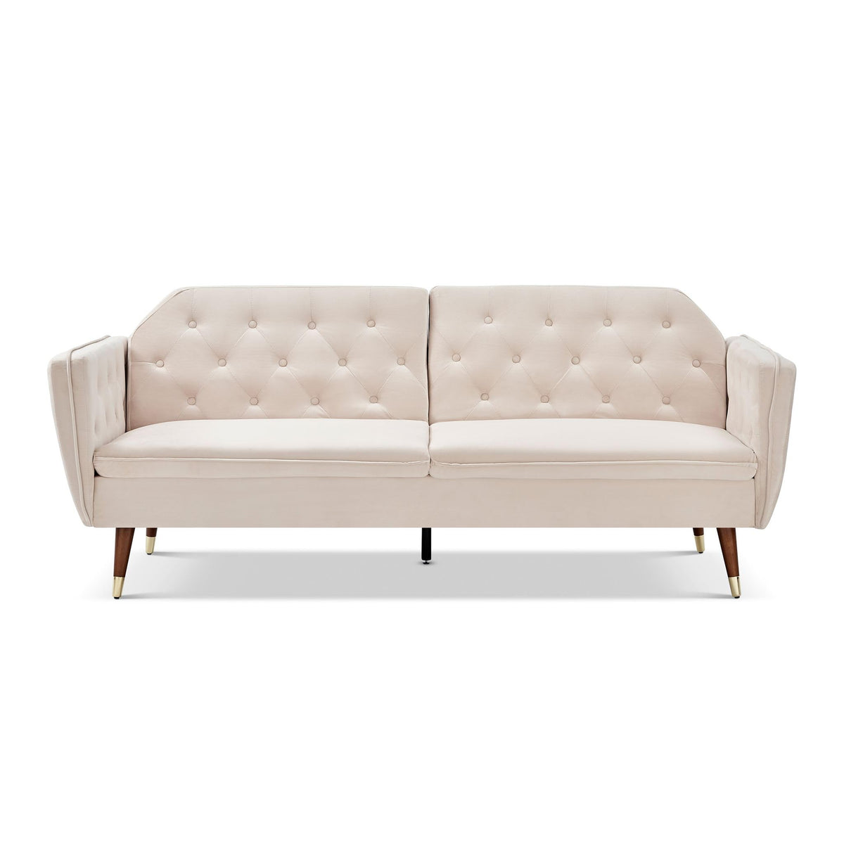 Victoria Velvet Sofa Bed 3 Seater | Cream
