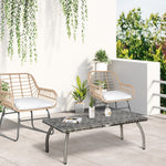 Patio Rattan Coffee Table Outdoor Side Table Furniture