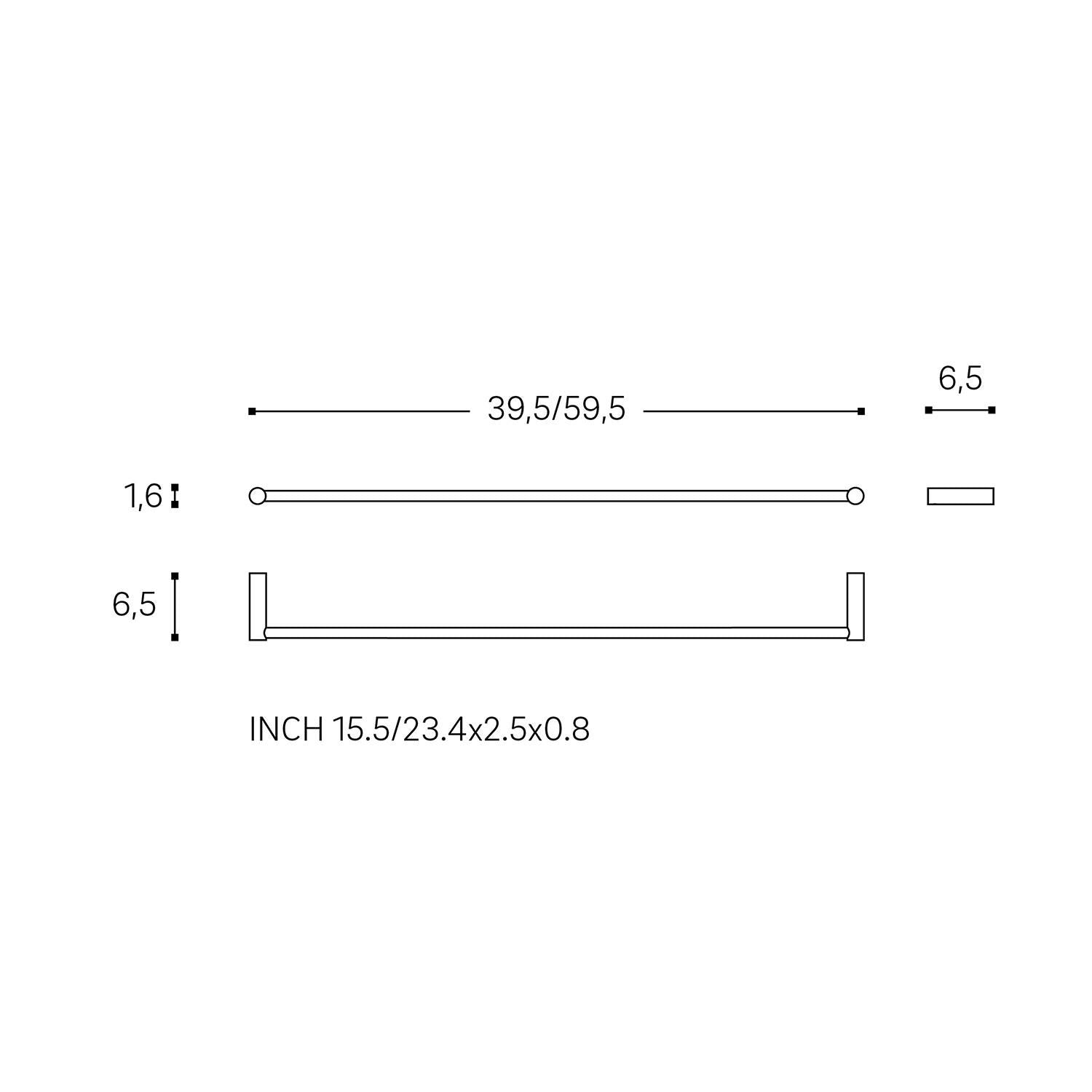 Towel Rail Matt Black Logic (40cm)