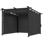 3 X 3(m) Metal Pergola W/ Retractable Roof And Sidewalls | Dark Gray