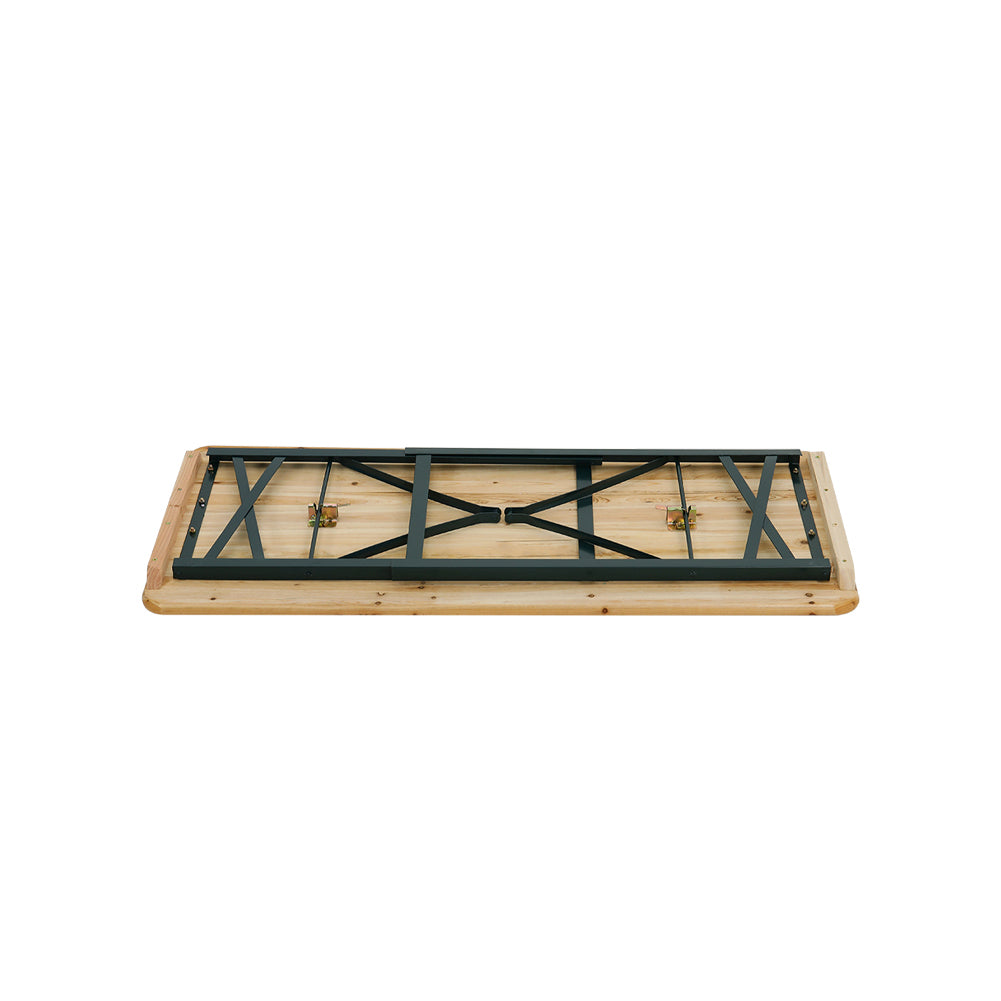 3-piece Outdoor Wooden Foldable Table Benches Set