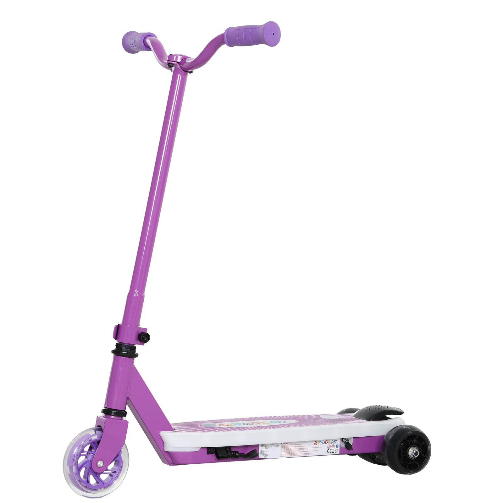 Electric Scooter For Kids 4-7, With Auxiliary Rear Wheels | Purple