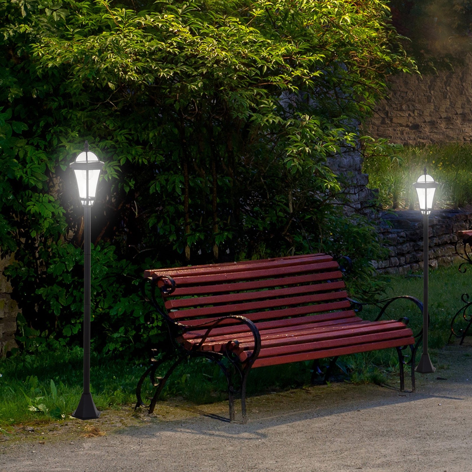 2pcs Solar Torch Led Lights Post Lamp Decoration Auto On/off