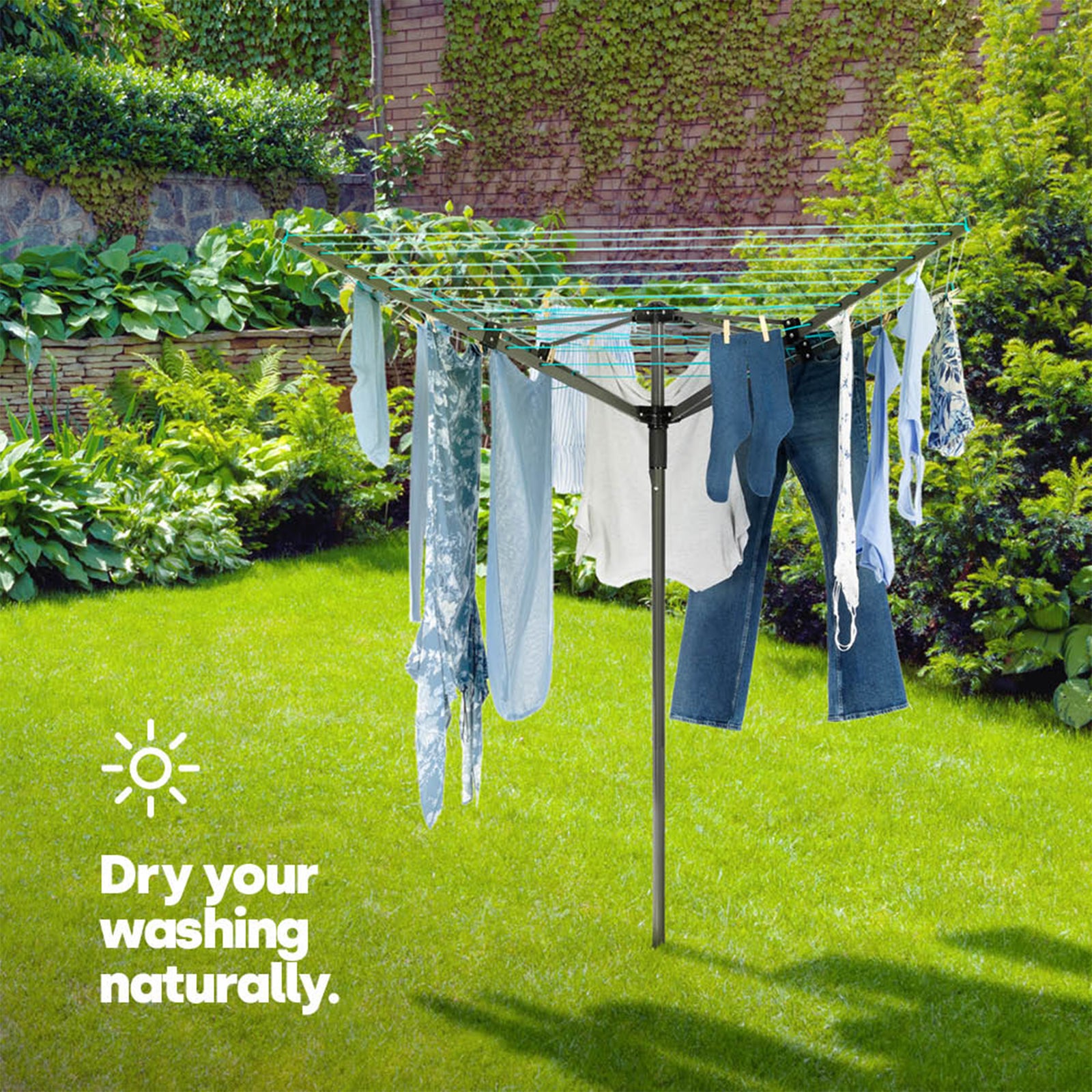 Livivo Rotary Airer 45m Outdoor Clothes Dryer Complete Set