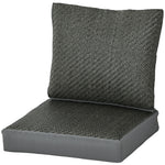 2 Fabric And Pe Rattan Replacement Back And Seat Cushions