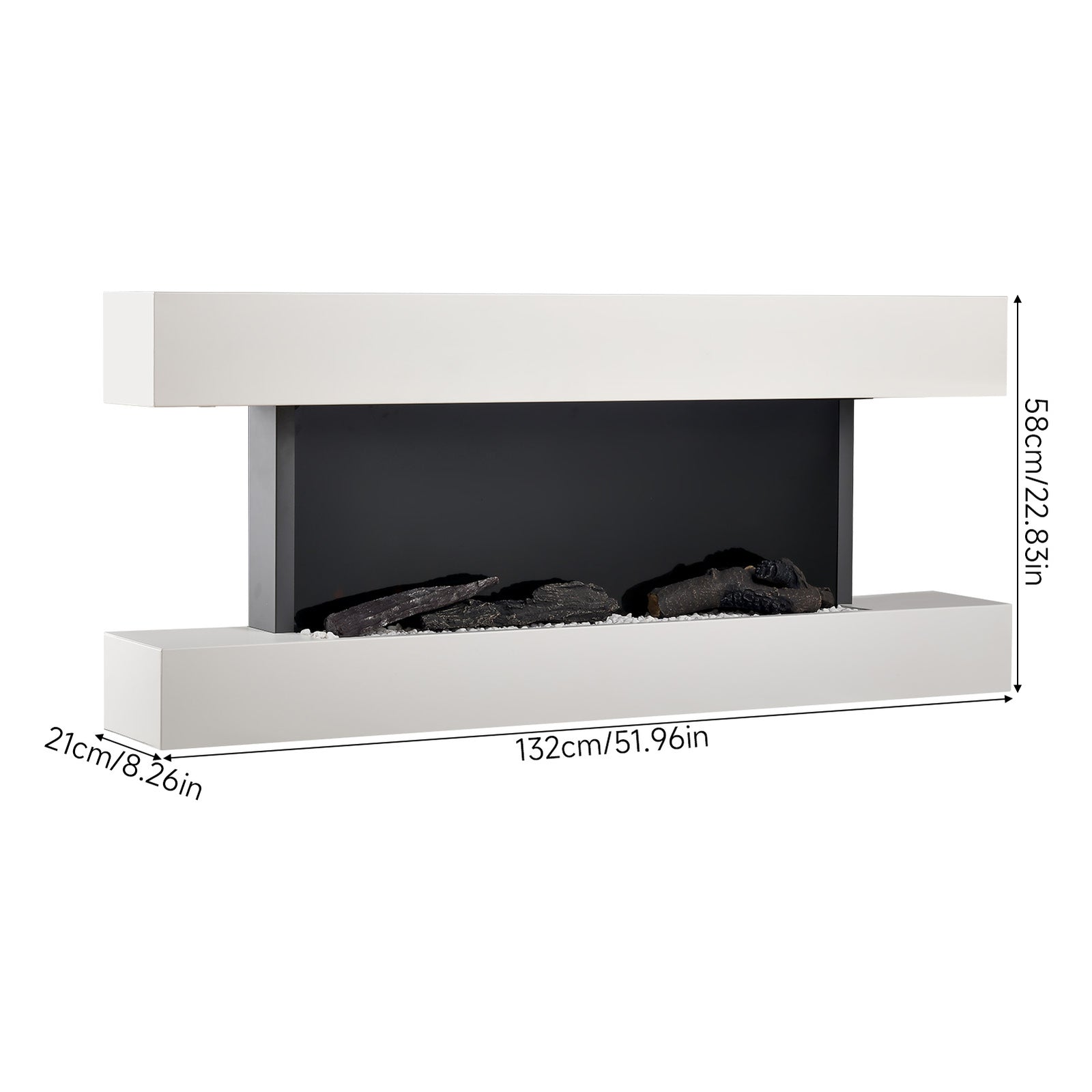 Breeins Wall-mounted Electric Fireplace With Remote Control