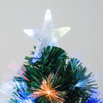 4ft Multicoloured Artificial Christmas Tree W/ Pre-lit Modes Metal Stand | 4ft | Green
