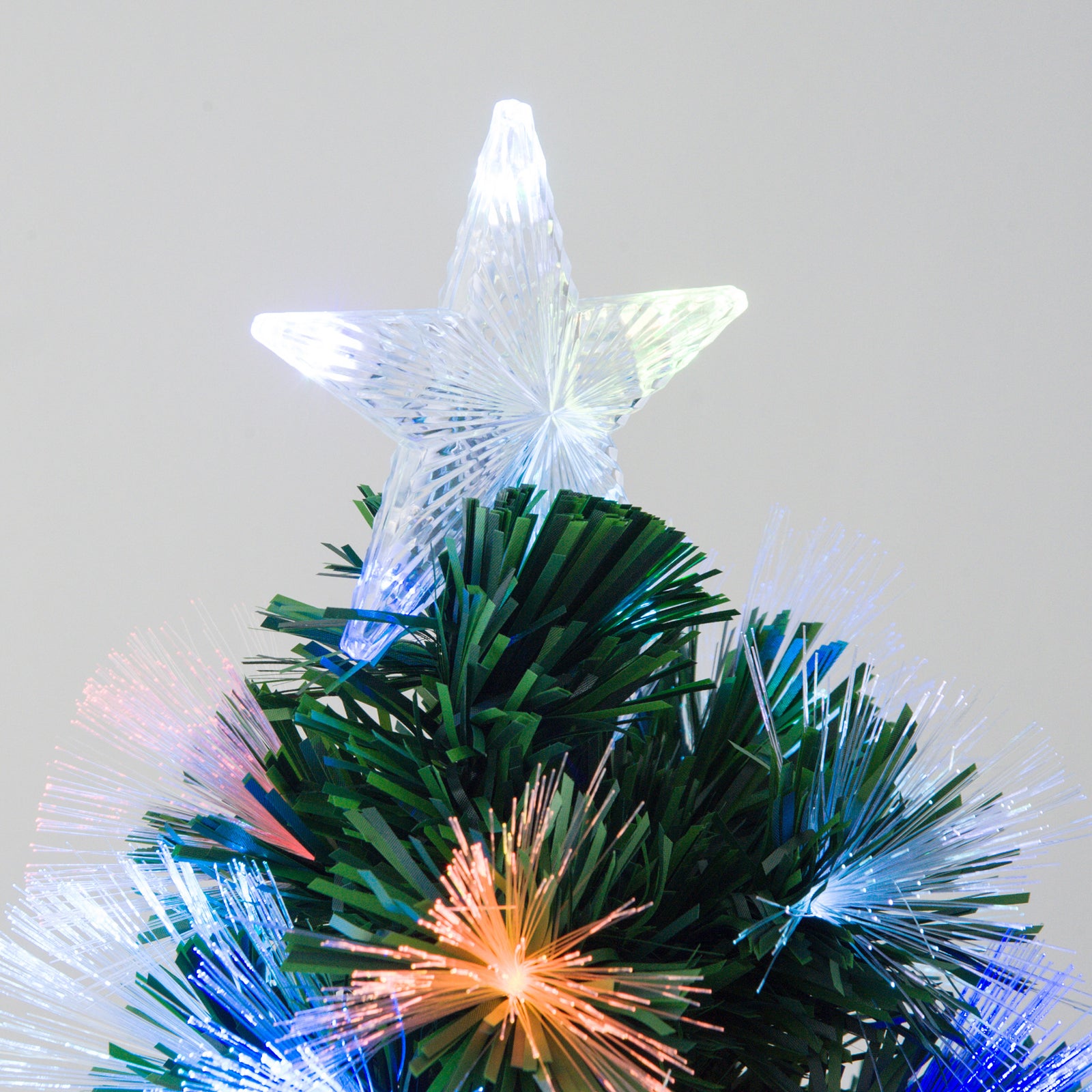 4ft Multicoloured Artificial Christmas Tree W/ Pre-lit Modes Metal Stand | 4ft | Green