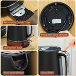 1.7l 3000w Fast Boil Electric Kettle And 2 Slice Toaster Set | Black