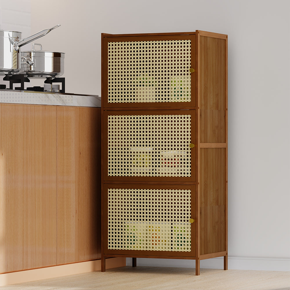 Narrow Bookcase With Doors | 3 Tier