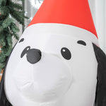 6ft Inflatable Christmas Puppy Dog Wearing Santa Hat