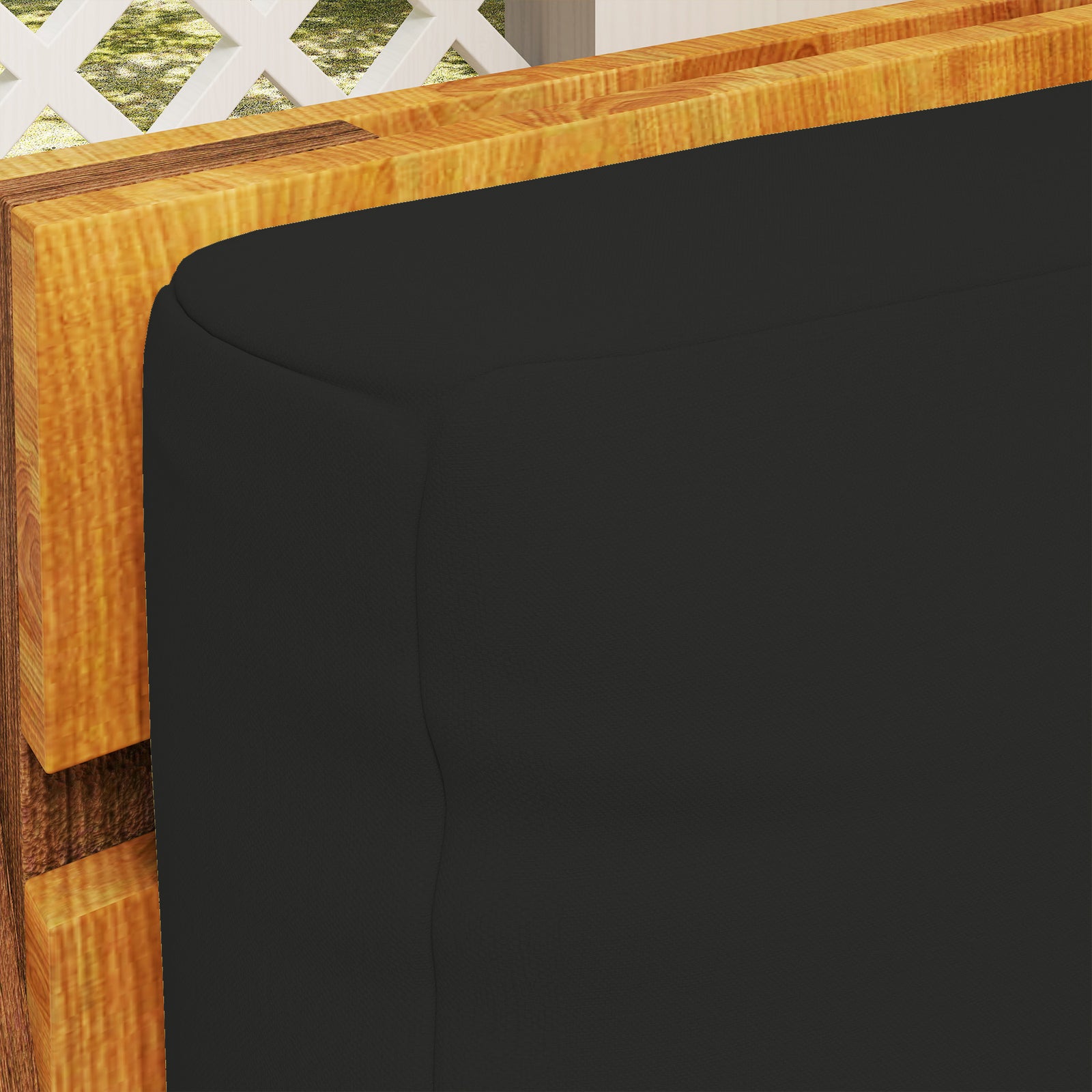 2 Seat Pallet Cushions 20cm Thick Outdoor Seat Pads | Black