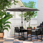 2.65m Parasol W/ Solar Led Lights & Crank Handle | Light Slate Gray