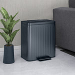 2 X 20l Double Rubbish Bin, Pedal Bin With Soft-close Lid