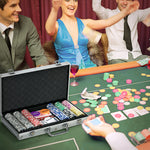 Texas Holdem Poker Set, 300 Chips, Mat, Aluminium Case