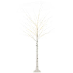 6ft Artificial White Birch Tree Light W/ 96 Warm White Pre-lit Led Light | 6ft | White
