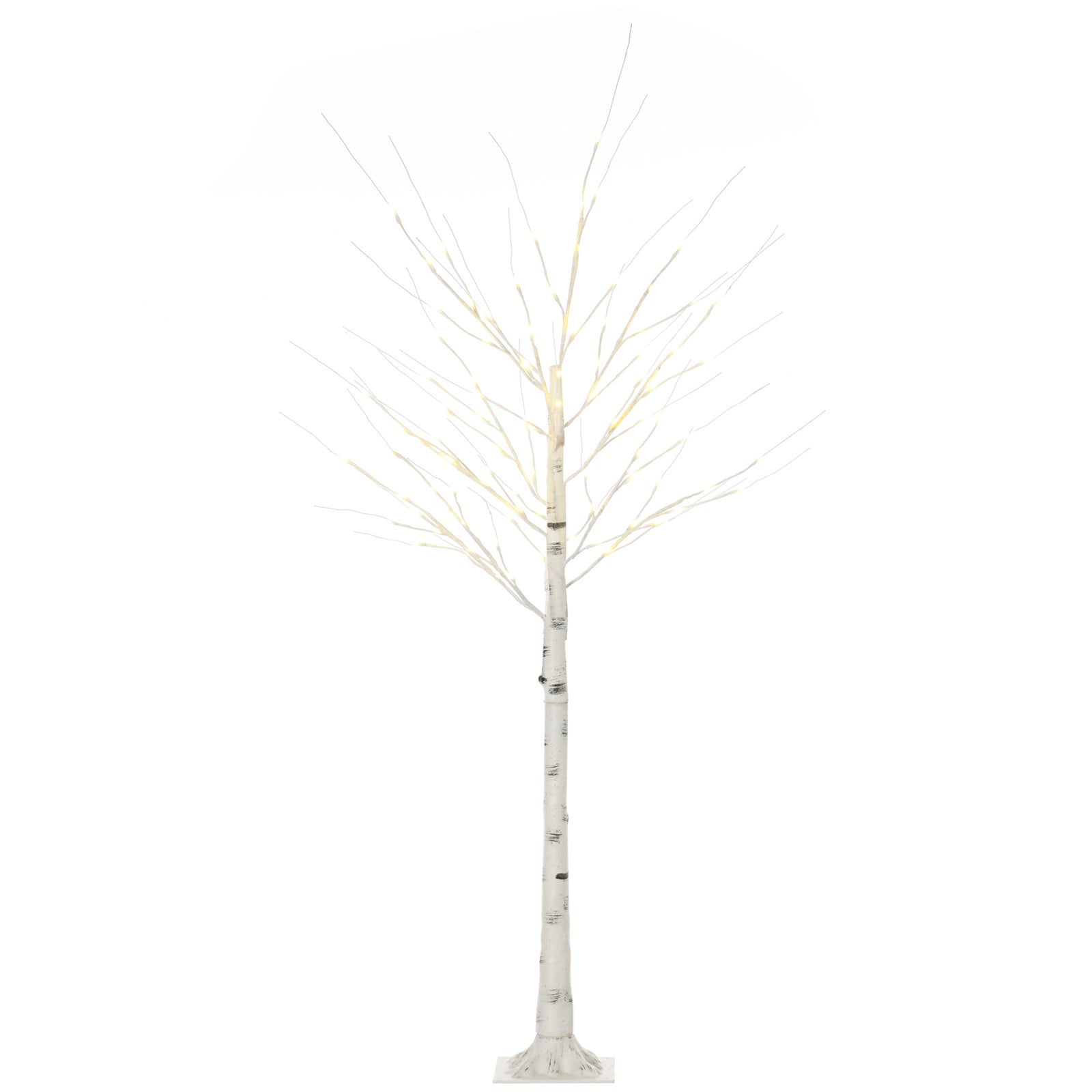 6ft Artificial White Birch Tree Light W/ 96 Warm White Pre-lit Led Light | 6ft | White