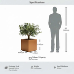 Zinc Galvanised Square Planter | 40cm x 40cm x 40cm | Copper