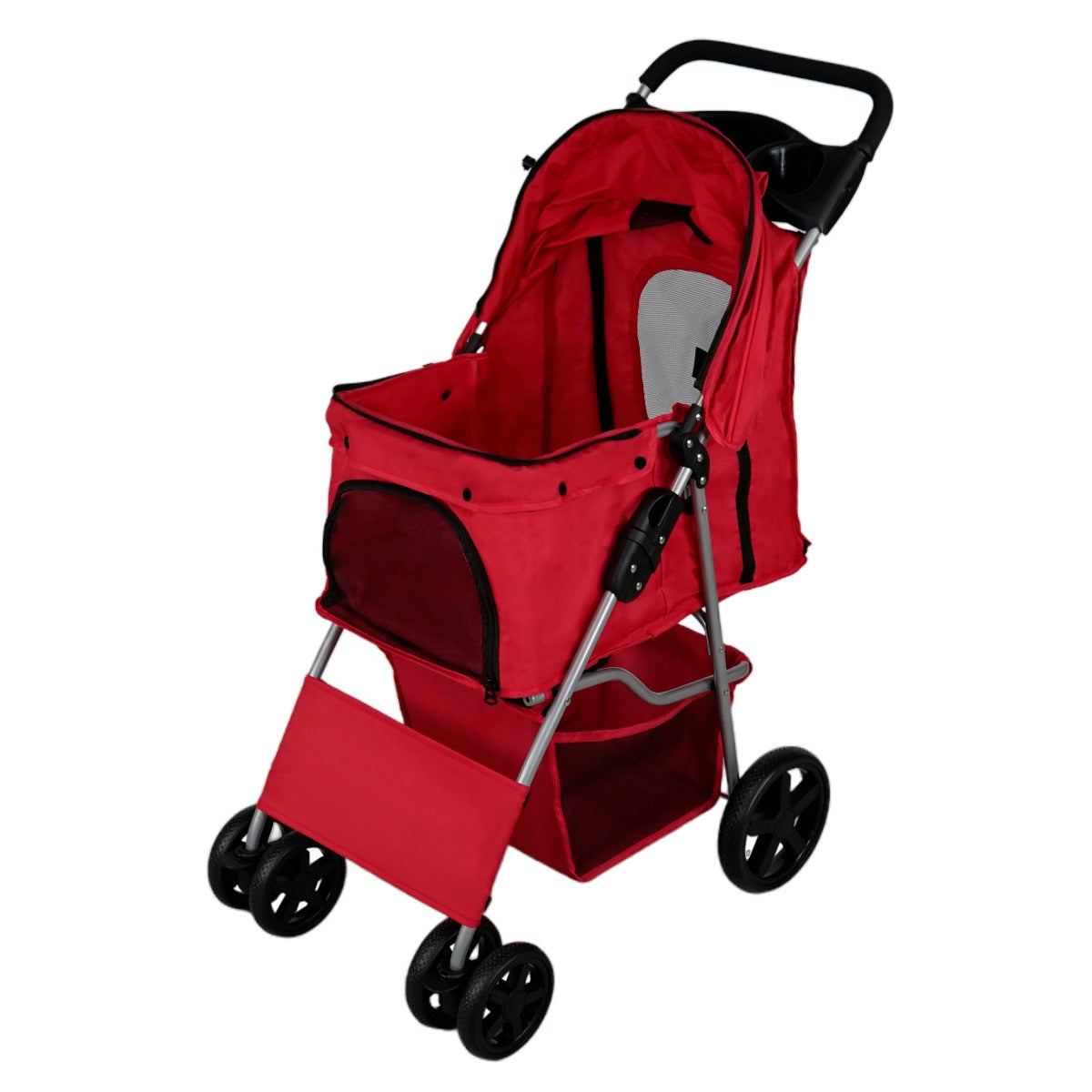 Pet Stroller With Rain Cover | Red