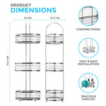 3 Tier Floor Standing Oval Chrome Bathroom Caddy