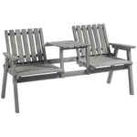 2-seater Wooden Garden Bench W/ Armrest
