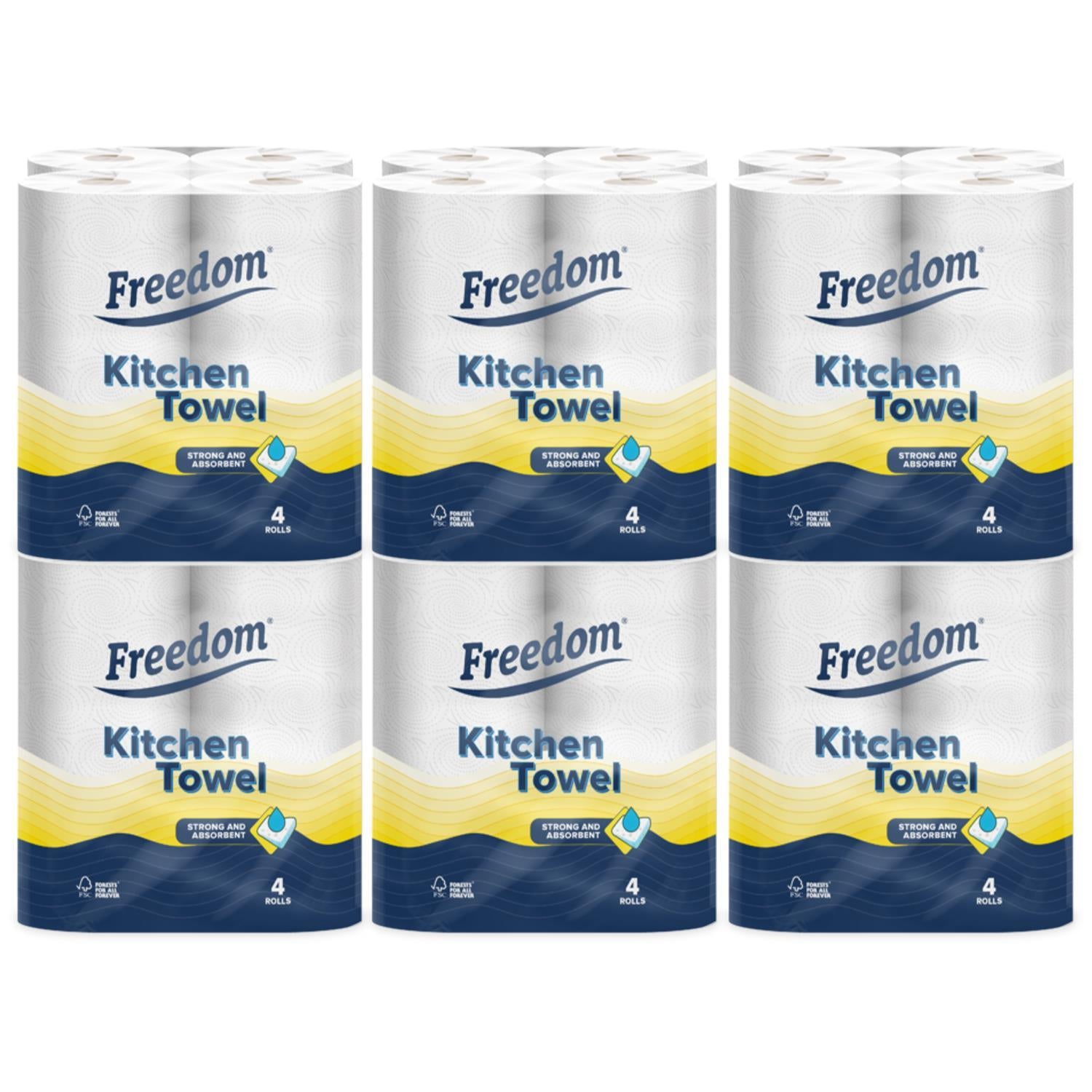 Freedom Shea Butter 3-ply 90 Rolls + Rhino Kitchen Paper 24 Rolls