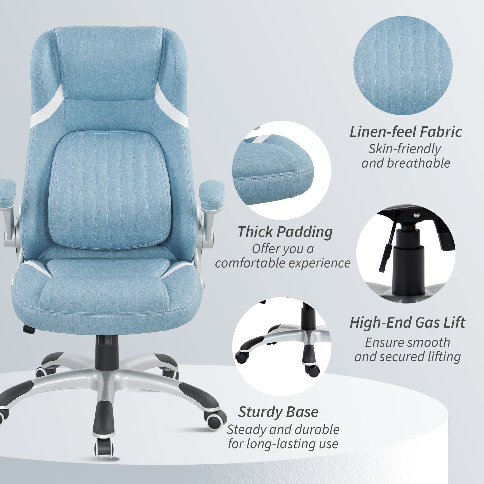 Desk Chair With Tilt Function | Blue
