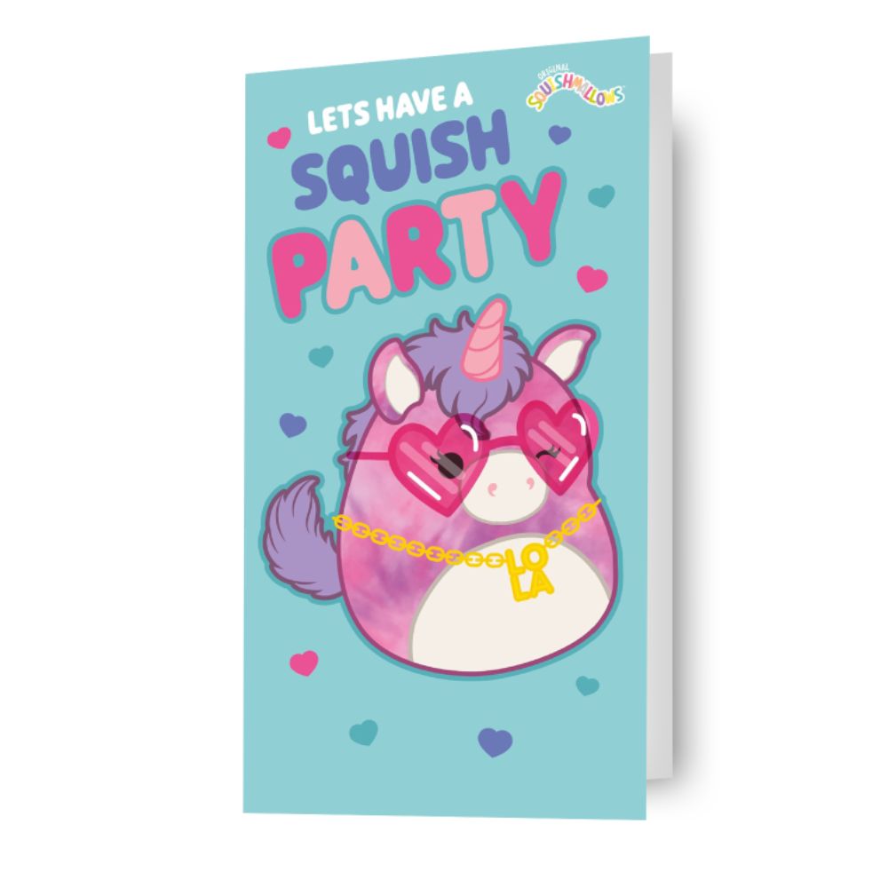 Lets Have A Squish Party' Birthday Card Official Product
