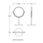 Magnifying Mirror Freestanding X1/x5 Matt Black Architect Collection