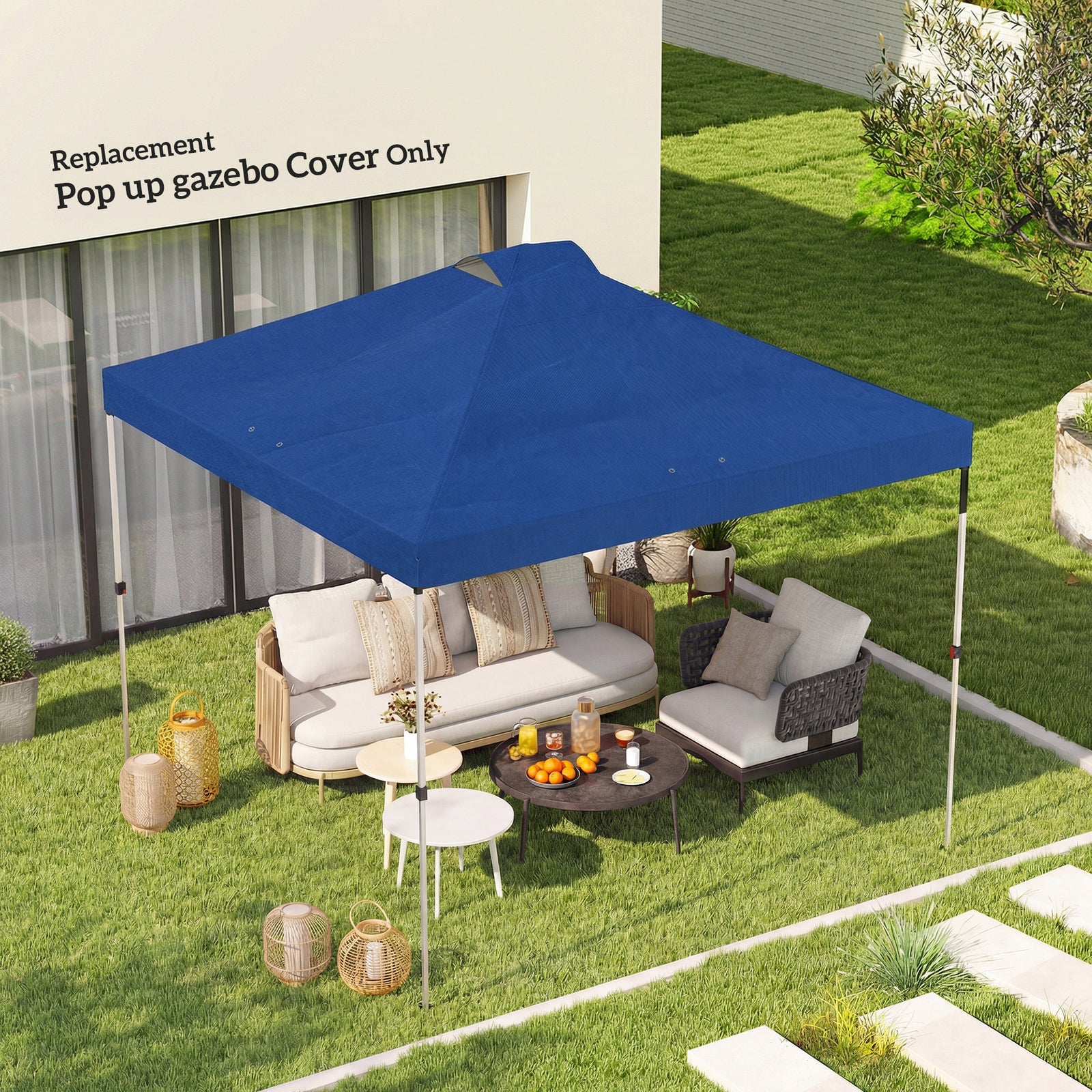 Gazebo Roof Replacement Uv50+ Waterproof 3x3(m) | Blue
