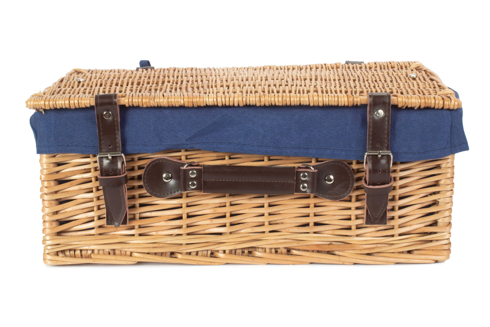 Wicker Buff 45cm Picnic Basket | Blue