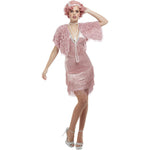 20s Vintage Pink Flapper Costume | Large