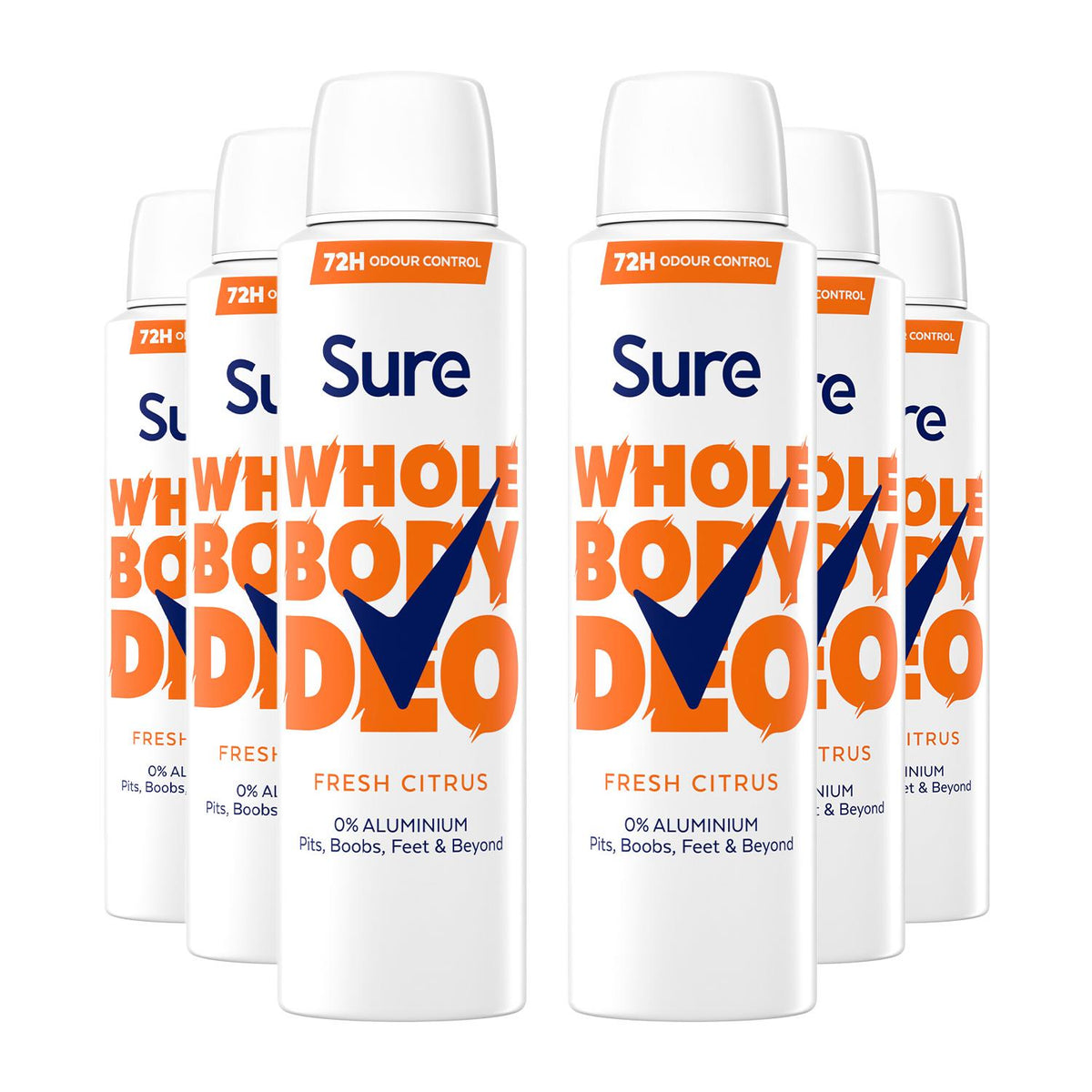 Women Fresh Citrus Whole Body Deodorant Spray Aluminium Free 150ml | Set of 6
