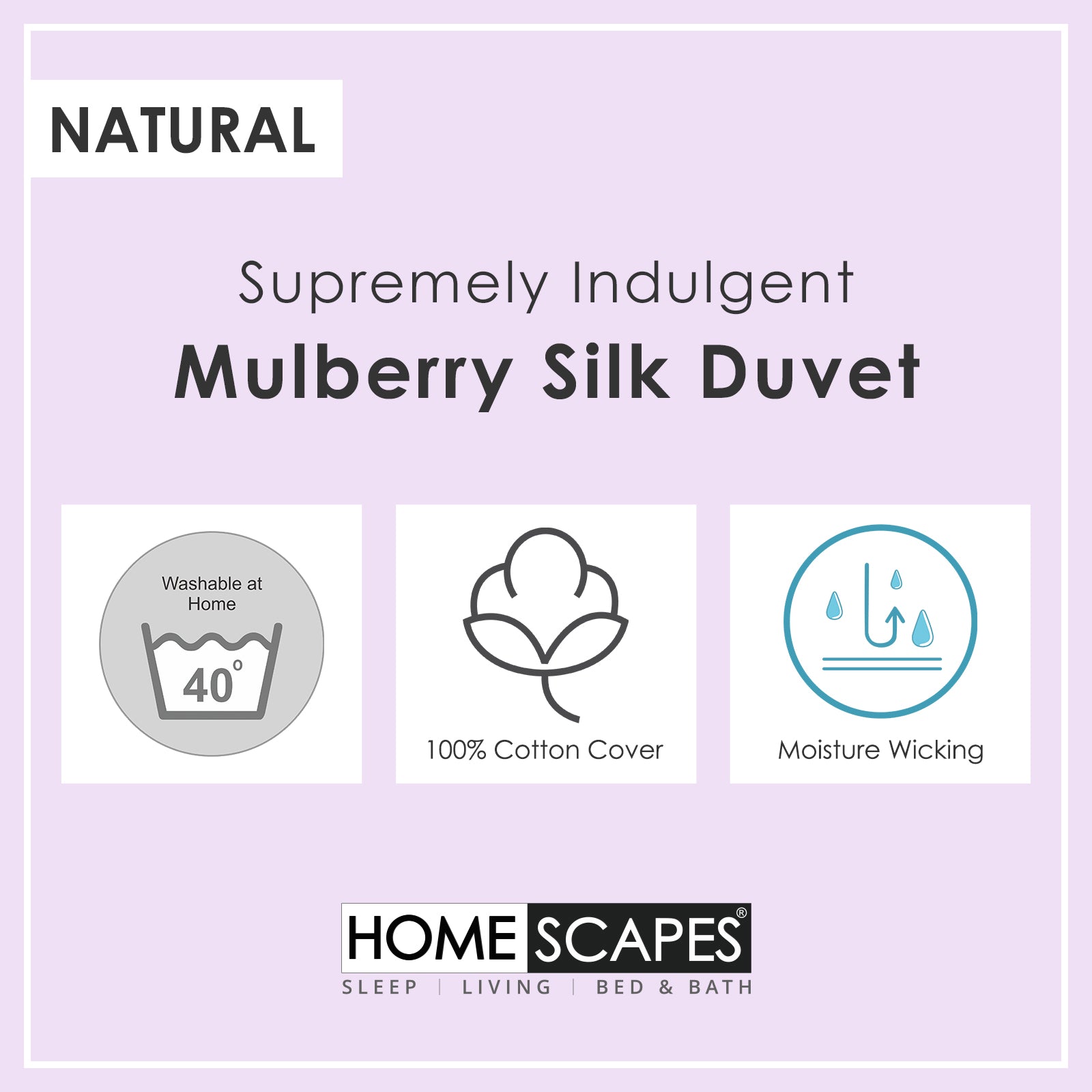 Indulgent Pure Mulberry Silk Blend 4.5 Tog Spring/summer Duvet | Double | White