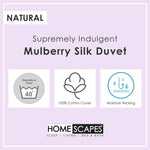 Indulgent Pure Mulberry Silk Blend 4.5 Tog Spring/summer Duvet | King | White
