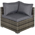 Pe Rattan Wicker Corner Sofa Garden Single Sofa Chair | Dark Gray