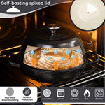 Enamelled Cast Iron Dutch Oven Bread Pot, 22cm (5.6l) | Black