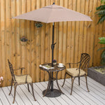 3 Pcs Garden Coffee Table Setw / Parasol Hole & Cushions