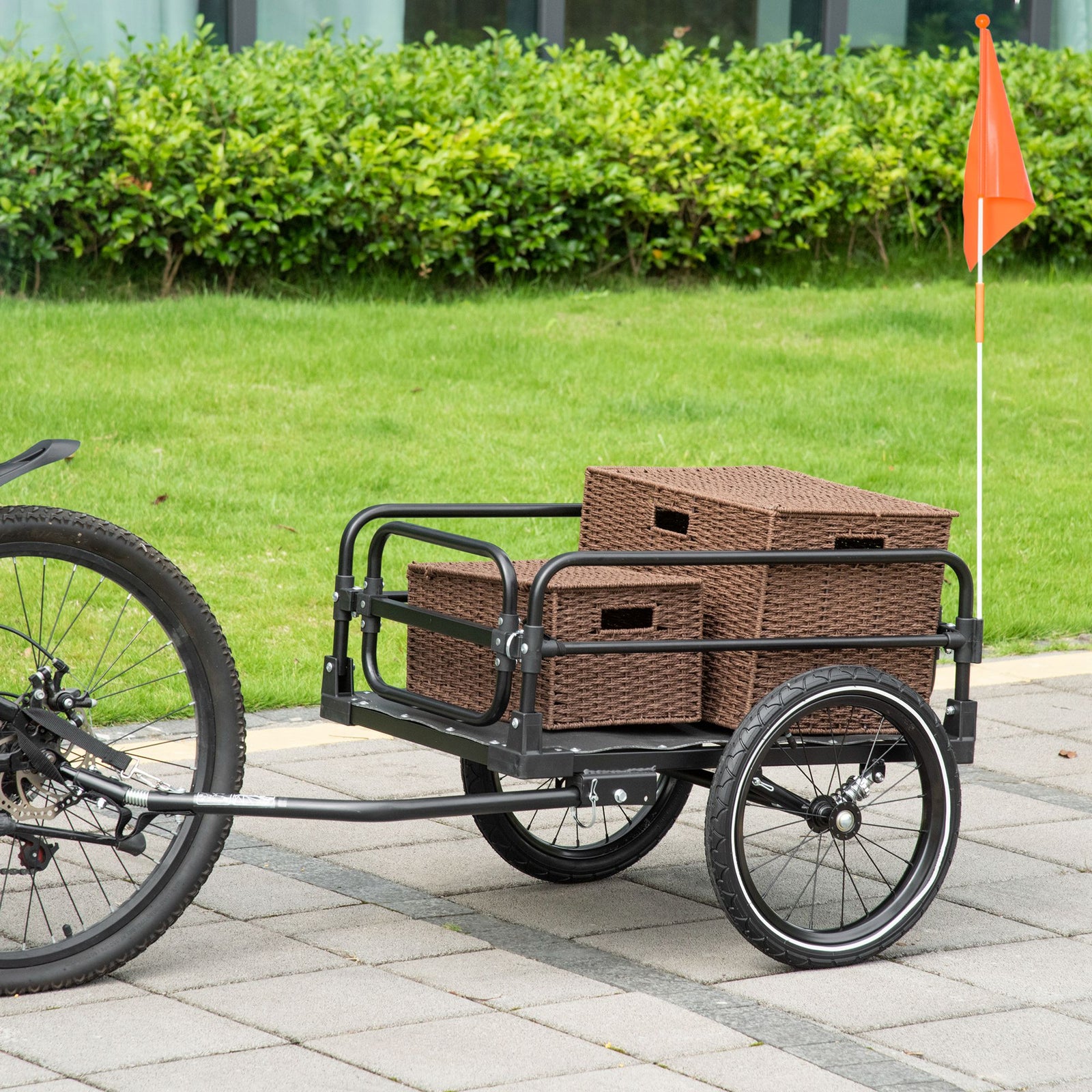 Bike Trailer Wagon With Suspension Black
