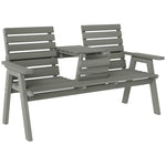 Convertable 3-seater Wood Bench Table Garden W/ Armrests