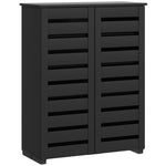 HOMCOM Shoe Storage Cabinet With Slatted Doors For 15 Pairs Of Shoes
