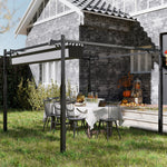 3x3m Pergola With Roof, 80mm Column, Grey