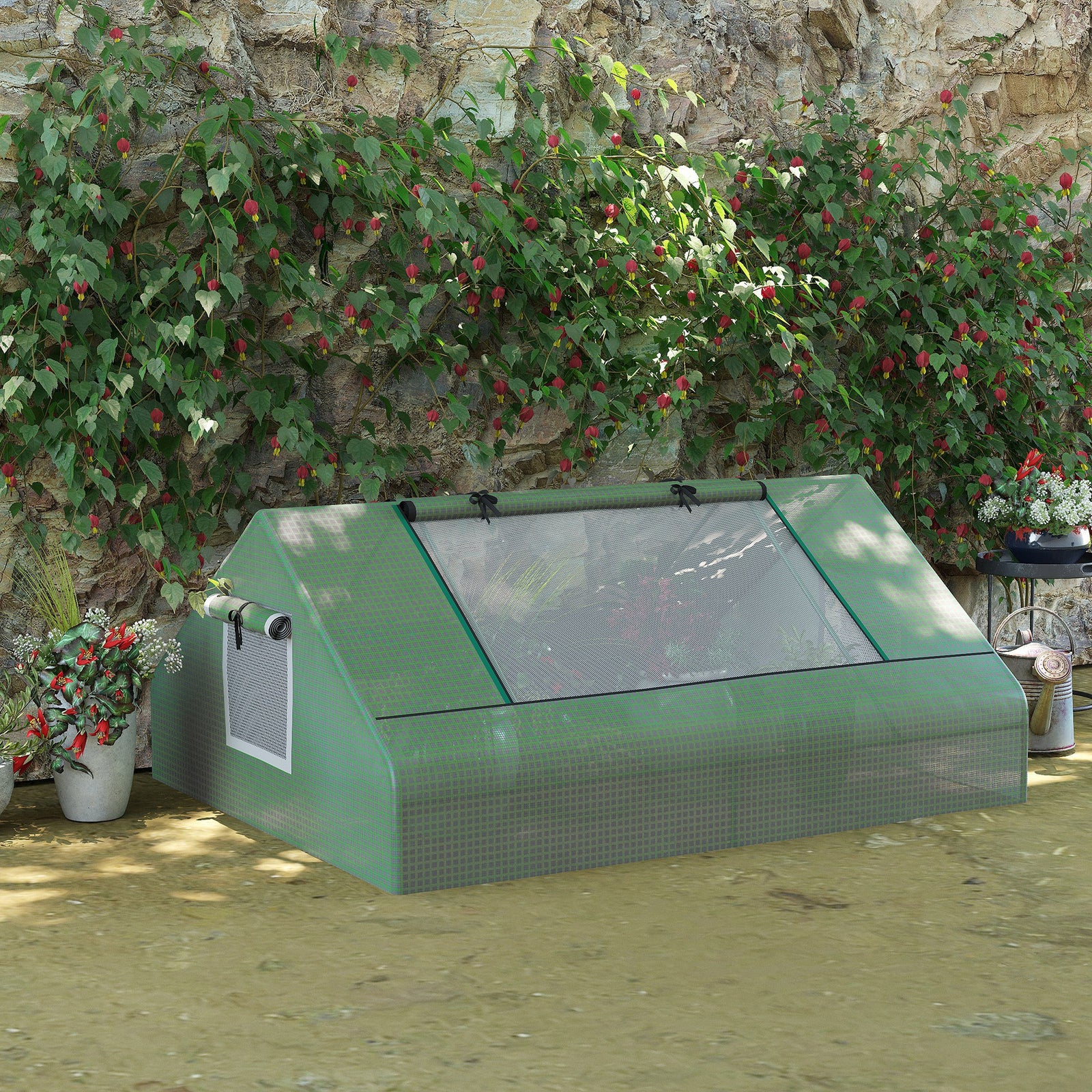Mini Greenhouse With Zipped Windows 180x140x80cm