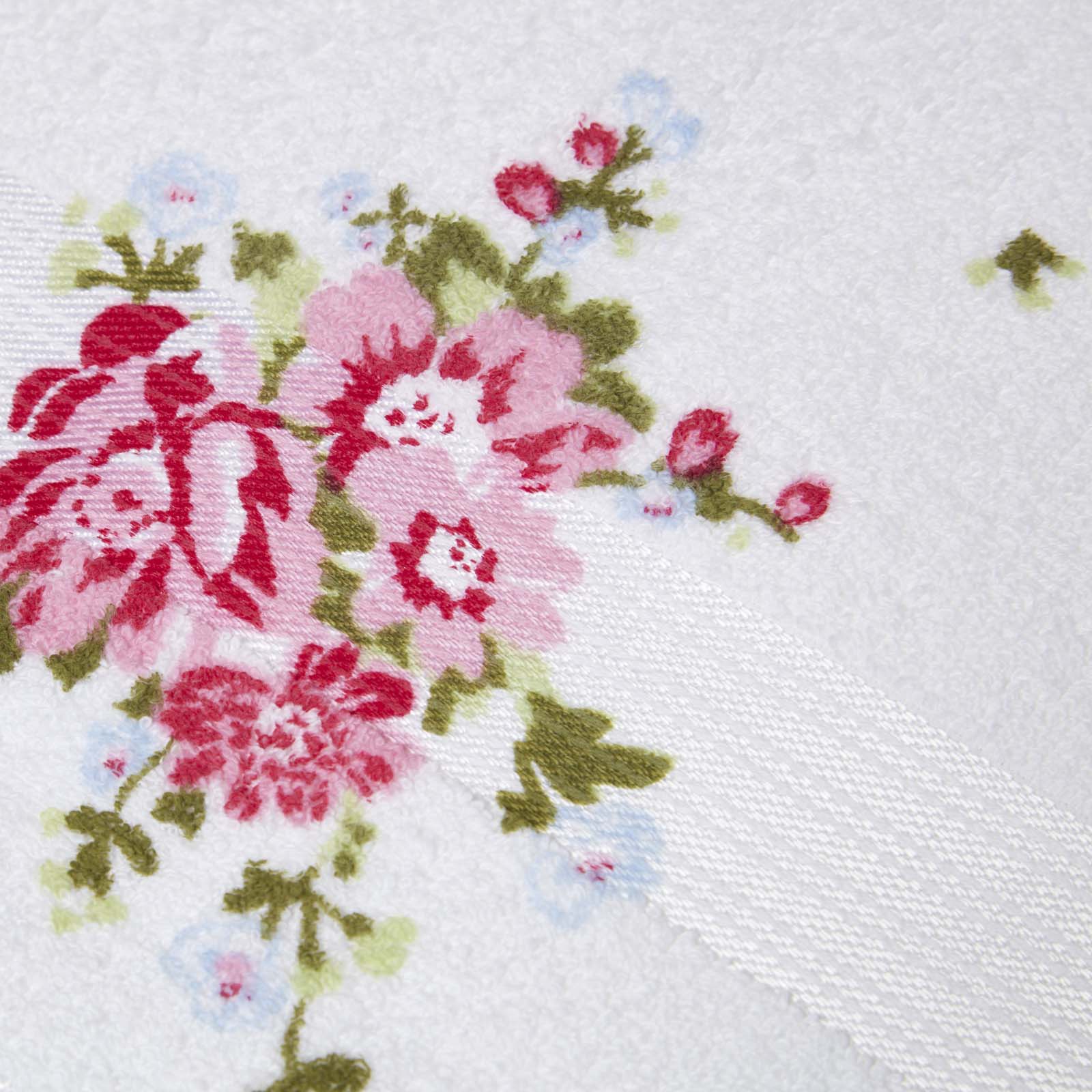 Floral Printed 100% Cotton Towel | Bath Sheet | White