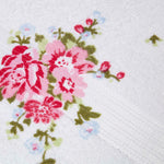 Floral Printed 100% Cotton Towel | Hand Towel | White