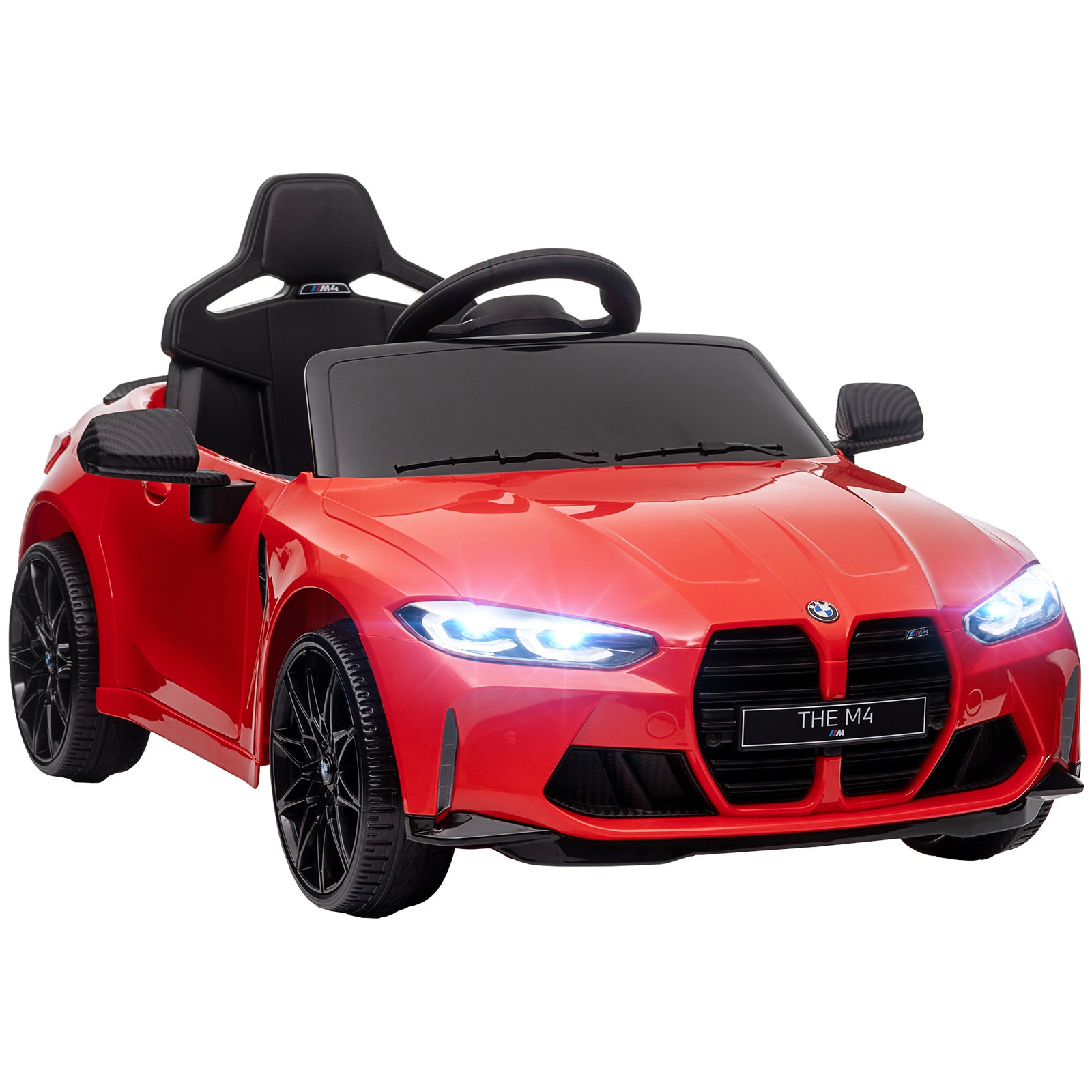 12v Bmw M4 Licensed Kids Electric Car W/ Remote, Suspension | Red