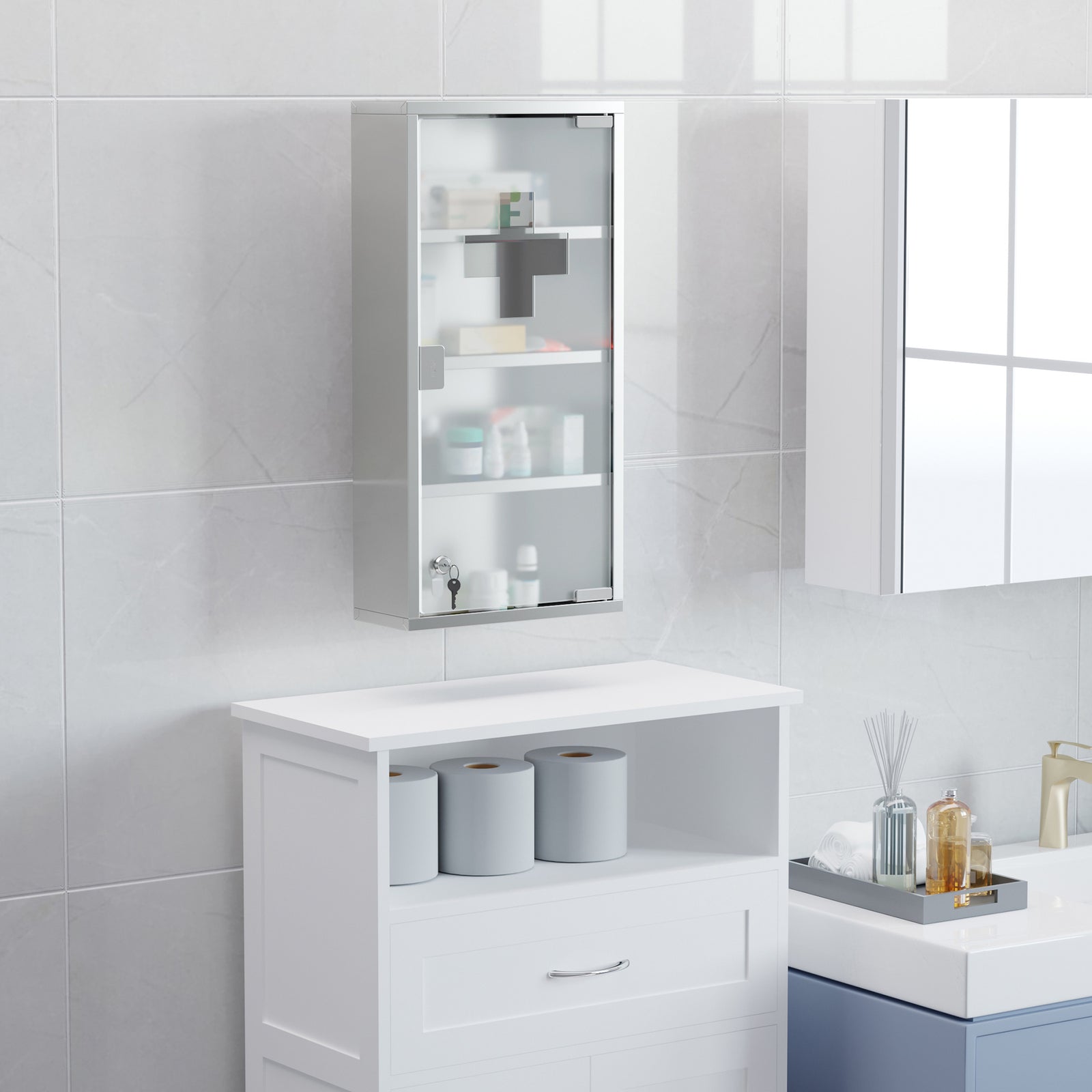 Medicine Cabinet Houseware Stainless Steel Medicine Cabinet
