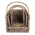 Kubu Grey Rattan Open Ended Log Basket | Set-of-3 | Brown