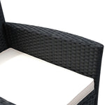 Companion Seat Table Chair Conservatory Rattan Loveseat | Black