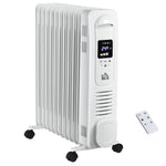 2500w Oil Filled Portable Radiator Heater With Remote | One Size | White